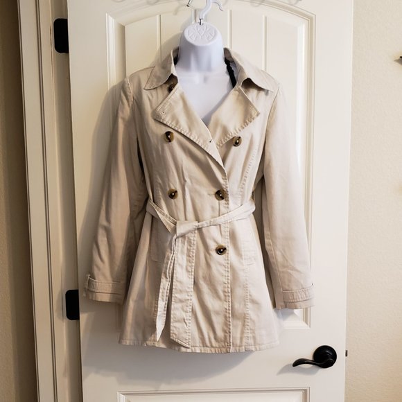 attention Jackets & Blazers - Attention Cream Dbl Breast  Trench Coat